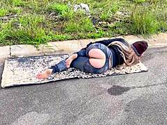 street beggar takes bareback anal cash then shits on cock