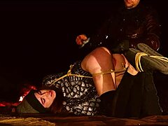 brooke johnson tied in desert for first anal training and paddling