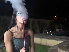 Husband watches friend fuck skinny wife on desk