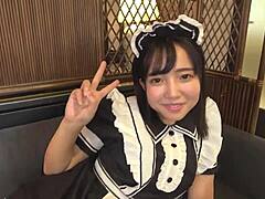 skinny japanese college girl looks innocent but rides cock like pro after creampie pov