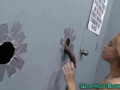 Blowjob Slut Swallows Massive Creampie in Gloryhole