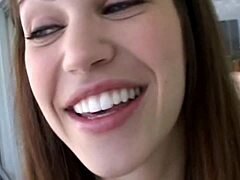 Cutie in bikini gives teasing blowjob vibes