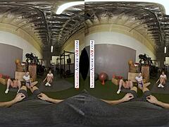 Kyler Quinn and Paige Owens tag team gym stud in wild foursome