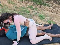 i take my big tit brazilian wife to the woods to fuck my friends while i film it all