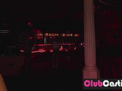 Shy redhead teases juicy pussy in lingerie for ClubCastings stripper interview POV