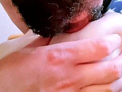 Myst Duo Licks Petite Latina's Puffy Big Natural Nipples Close Up