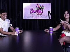 morena safada gets her pussy sucked after weird client vid talk, loves risky fucks on sheer red