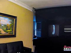 Intense busty ginger Carolyn fingers pussy and deepthroats throbbing dick