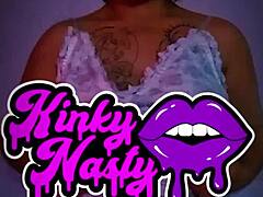 Latina amateur plays with dildo showing big natural tits.