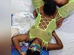 Fat Latina prostitute squirts hard during ripped clothes oral massage