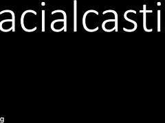 Skinny slut rims ass deepthroats monster cock for huge facial cumshot 💦😈