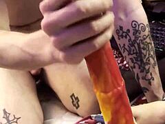 Bisexual Femdom Deepthroats Huge Cock Close-Up Strapon Sucking