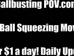 Bratty girl kicks balls in humiliating femdom pov