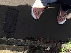 Neighbor granny, suck my sexy toes!