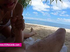 i swallow cute filipina's public beach blowjob cumshot