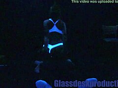 > scarlett johnson cries through rough blacklight creampie sex fetish