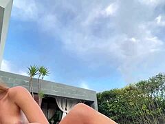 brunette milf bends for stepson's monster cock deepthroat anal pool pounding