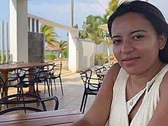 desperate tourist bends over for my athletic latina workout fuck