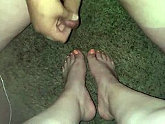 check out this massive cumshot exploding on sexy bbw feet and toes