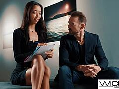 lia lin gets fucked hard while learning to paint