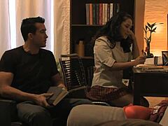 asian milf's hairy bush and big tits swallow hot cum