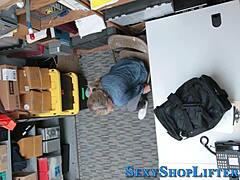 naughty blonde teen shoplifter takes messy cumshot