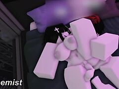 fucking this goth whore's big tits at new condo