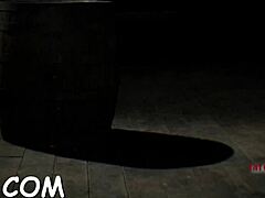 blindfolded angel gagged and bound gets toy shoved deep in twat during femdom game