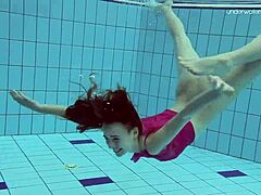 Petite Russian Teen Anna Netrebko Teases Wet Bikini Underwater Pool