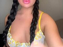 Slutty British Brunette Coed Girlfriend Squirts on Toys Horny Webcam Solo