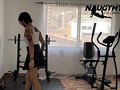 beautiful girl's intriguing gym workout routine unfolds