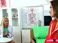 Inmate doctor fills busty nurse with creampie during heated jail hospital quickie