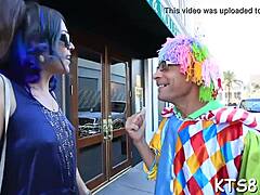 ladyboy bends for deep anal pounding