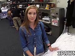 big ass babe bent over fucked by pawnbroker on hidden cam