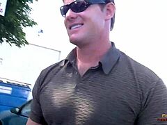 porsha's small tits bounce as she deepthroats in the moving car