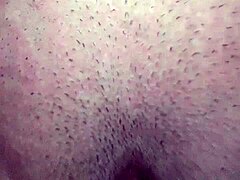 asian teen's juicy hairy pussy filled with cum closeup
