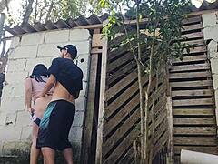 brazilian wife tempts builder with her fat ass in shorts 😏🍑💦