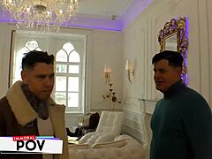 We double team ukrainian supermodel josephine big tits pussy in new condo