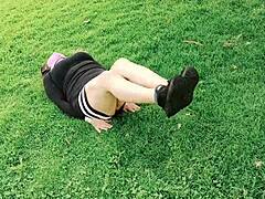 exhibitionist colombian cuñada slut shows off her tangas and wet concha in the park to tease me part 1 full on red