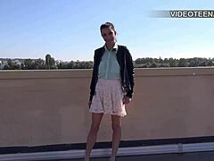 justine nervously tries anal in her debut porn casting