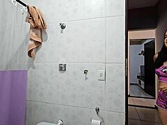 stepdaughter horny watching me shower cums hard on my cock again