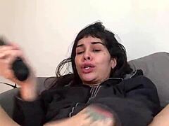 french cutie rams huge dildos anal squirt in private preview show