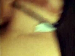 Cheating chubby BBW wife pounds her plump tits in homemade fuck!