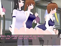 Masochistic Hentai Classroom Gangbang with Femdom Feet Face Sitting Uniform Submissive