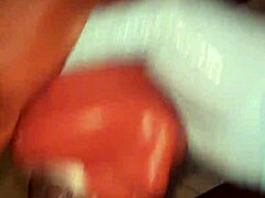 college girl throats huge toy in stockings like a nasty slave