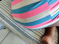 Cheating Brunette Sits On Monster Cock At Home