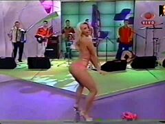 Lady Lu Strips Pink Bikini Tease Super Hot