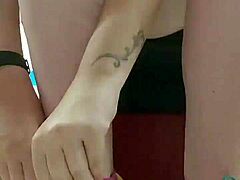 stepsister flashes dirty feet and panties trying shoes post-workout spy store fun