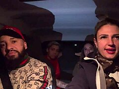 uber babe grabs lesbian couple at airport for car orgy 🔥👅💦