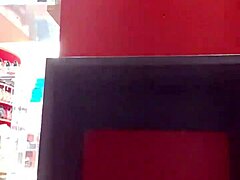 stepsister flashes dirty feet and panties trying shoes post-workout spy store fun